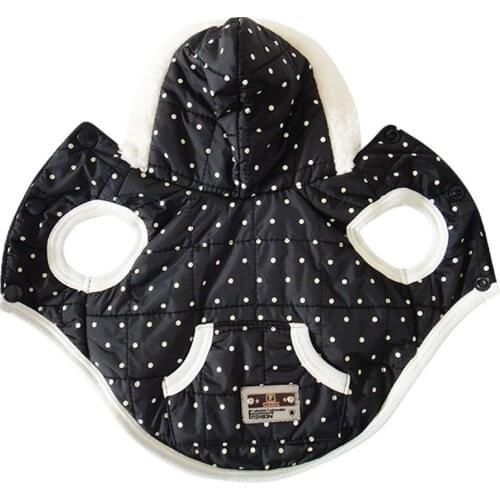 Quality Fashion Hooded Pet Coat Jacket Style Dogs Winter Coat With Dot Pattern Dogs Clothing Warm Coat For Pet Dog Cat