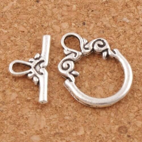 Swirl Flower Bracelet Toggle Clasp 4x20mm 30pcs Zinc Alloy Jewelry Findings Fit Bracelets L848