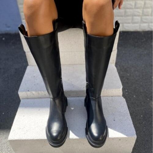 New Autumn Winter Women Long Boots Zipper Fashion Platform Warm High Heel Pu Leather Footwear Sexy Hot Casual Size 36-40