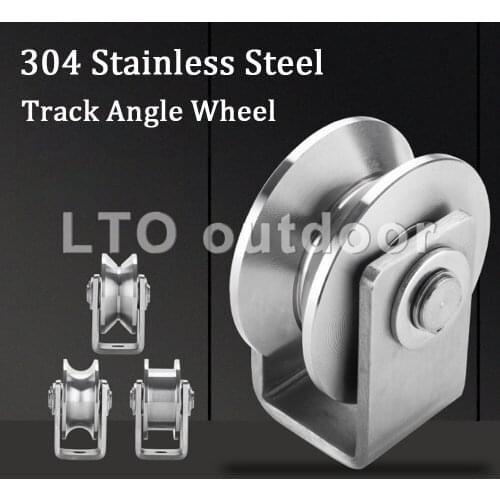 1/2PCS Stainless Steel Track Angle Wheel Sliding Gate Roller Wheel Double Bearing for Sliding Gate Wire Rope Rail