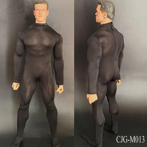 1/6 CJG-M013 Stretch Bodysuit Base Coat Male Tights Clothes Fit 12'' PH M34 Male Muscle Body