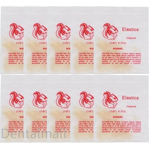 10x Dental Orthodontics Elastic Teeth Rubber Bands for Braces 6.5oz Force 3/8"