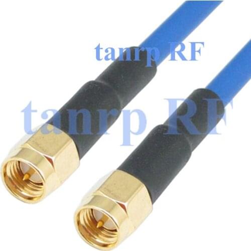 10PCS RG402 extension cord 15CM Flexible blue jacket jumper cable 6inch SMA male plug to SMA male plug RF adapter connector