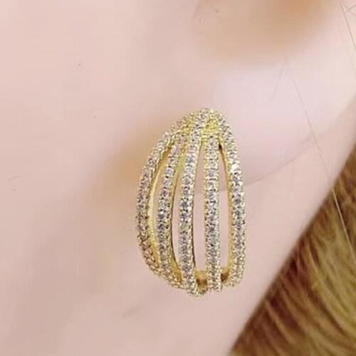 5 Pairs C shape Stud earrings Gold color metal earrings dangle earrings New design Heart shape earrings for women51649