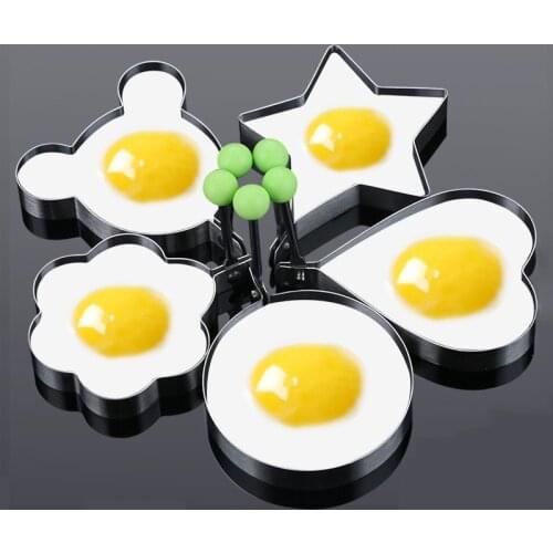 5 Styles Stainless Steel Fried Egg Shaper Mould Omelette Decoration Frying Egg Pancake Mold Kitchen Accessories Cooking Tool