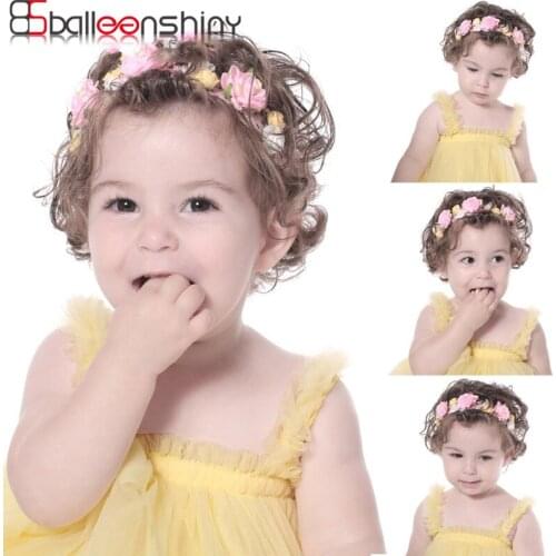 BalleenShiny Baby Girls Headband Crown Flower Wreath Photo Photography Fashion Beautiful Kids Bridal Floral Hair Accessories