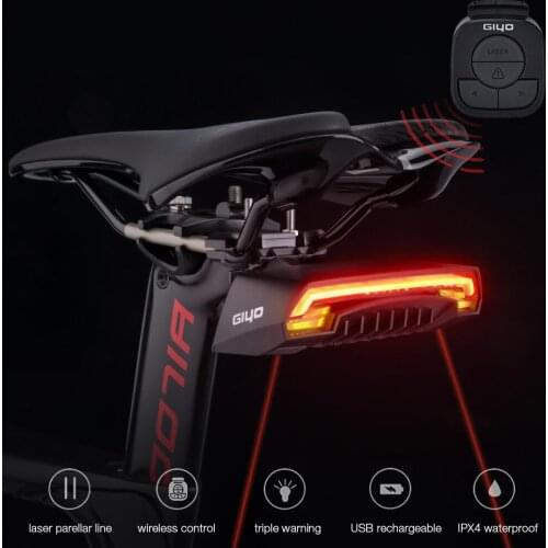 Battery Pack Bike Light USB Rechargeable Wireless Waterproof Safety Smart Remote Control Turning Sign Bicycle Accessories