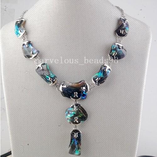 Free shipping Fashion Jewelry New Fashion New Zealand Abalone Shell Art Women Men Necklace 1pcs G6726