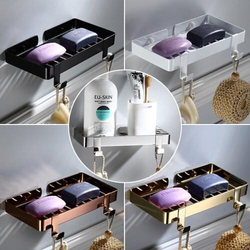 Black Bathroom Shelf Without Hook Corner Shelf Cosmetic Shelf Stainleel Steel Shower Rack Bathroom Storage Organizer Rack Holder