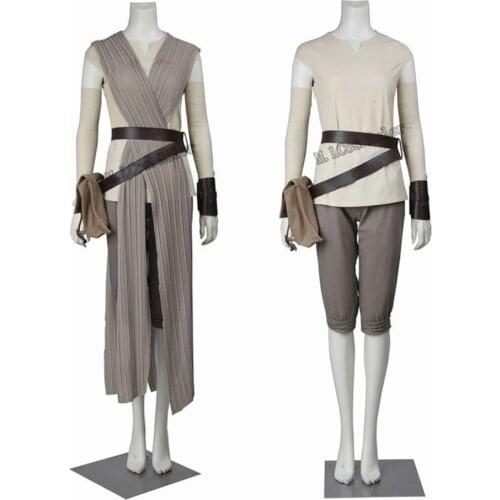 HOT 2018 The Force Awakens Rey Cosplay Costume Custom made Full Set Suits Outifts New