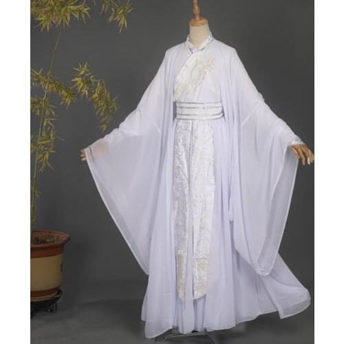 Xie Lian Cosplay Costume Tian Guan Ci Fu Cosplay White Hanfu Chinese Anime Outfit Mo Dao Zu Shi Xiao Xingchen Costumes for Men