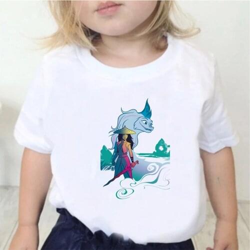 Summer T-shirt RaYa Cartoon Print O-neck Harajuku Short Sleeve Funny Streetwear Unisex Cute Kids Baby White Base Clothes Tops