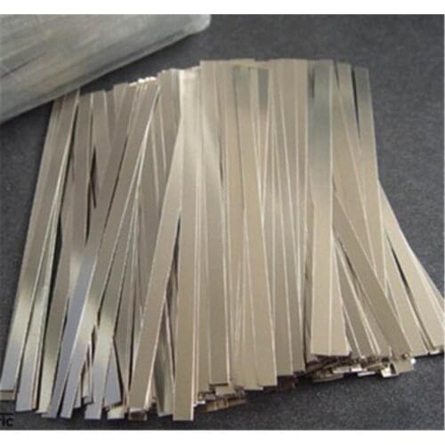 100pcs/lot 0.1mm x 6mm x 100mm Quality low resistance 99.96% pure nickel Strip Sheets for battery spot welding machine