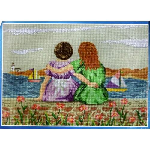 Go to see the back of sea girl 46-35 Cross Stitch Set DIY Kit Embroidery Needlework Craft Packages Cotton Fabric Floss