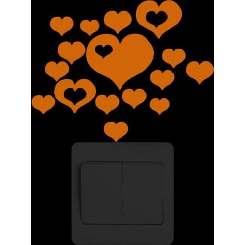 Light Switch Sticker Glow in the Dark Love Hearts Wall Decal Kids Rooms Bedroom Laptop Nursery Restaurant Coffee Shop Home Decor