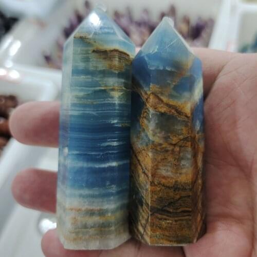Natural And the blue amway Column Crystal Point Quartz Mineral Stone Healing Obelisk Wand Home Decor DIY Gift Decoration Reiki