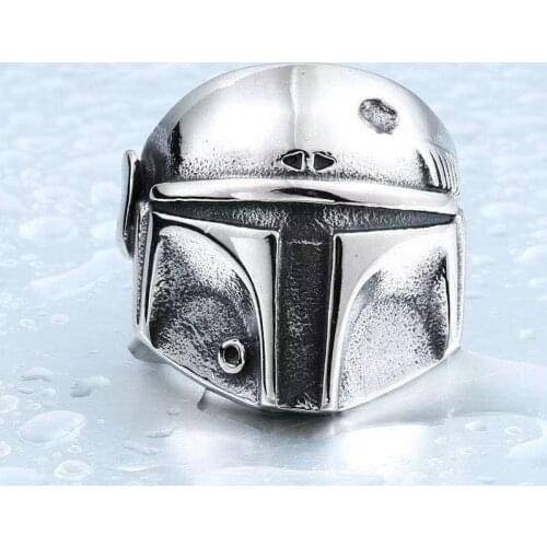 New Designer Steampunk Helmet Rings For Men Fashion Silver Color Male Jewelry Punk Party Birthday Gifts