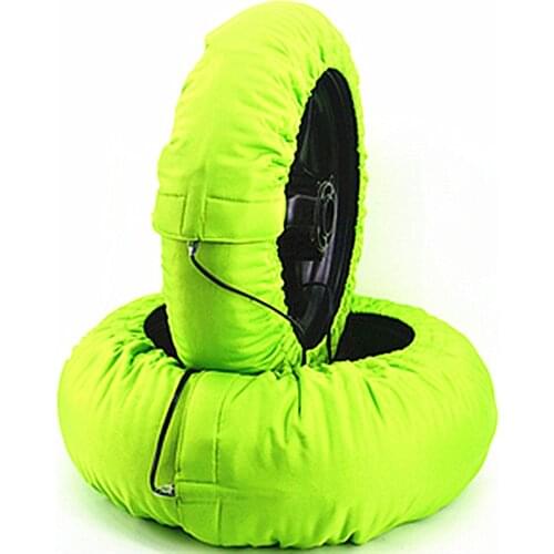 No-digital type Motorcycle Tire Tyre Warmer Covers Heater 17 inch 120 Front 200 Rear Green 120/200 120/190