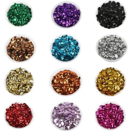 1200pcs 6mm Loose Round PVC Sequins Paillettes Crafts For Sewing Garment Bags Shoes DIY Clothes Accessories