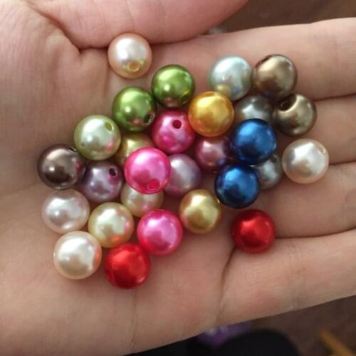 60 pieces/lot) 10mm plastic Pearl Beads Acrylic Spacer Ball Round Beads Fit Jewelry DIY VOK10