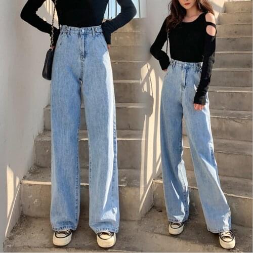 Casual y2k Straight Leg Womens Jeans Denim Bottom Harajuku Boyfriend Long High Waist Baggy Mom Jeans Fall Pantalon Pour Femme