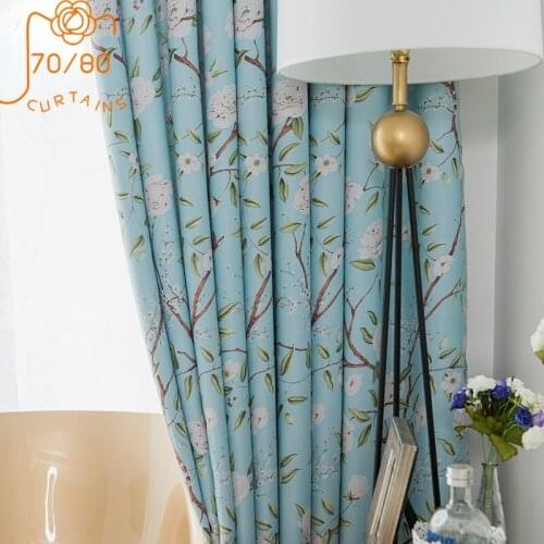 Nordic Light Luxury Childrens Room Printed Blackout Curtains for Living Room and Bedroom Customized Products