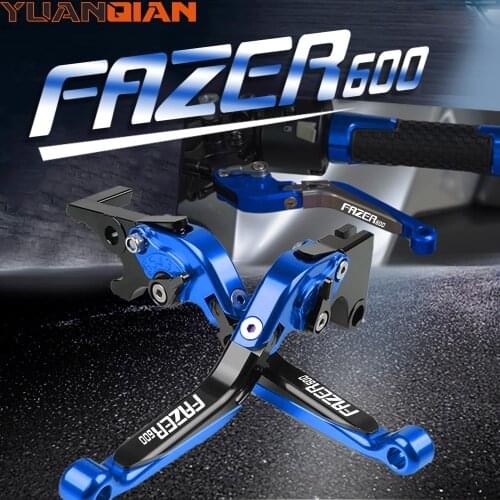 For YAMAHA FAZER 600 FZ6S FZ6N 1998-2003 Motorcycle Extendable Folding Adjustable CNC Brake Clutch Levers Set With FAZER600 LOGO