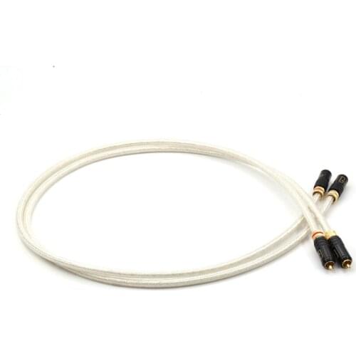 QED Signature OCC Silver-Plated Interconnect Cable Signal Wire With WBT-0144 Gold Plated RCA Plugs