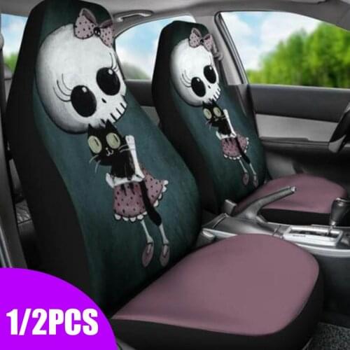 Universal Car Seat Covers Car Interior Decor Skull Pattern Auto Seat Cover Car Seat Protector Vehicle Full Seat Cushion Cover