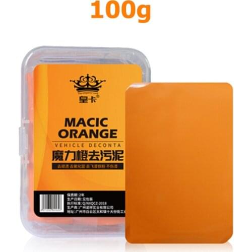 Magic Clay Bar Car Wash Mud Detailing Tool Paint Care Auto Washer Cleaner 100g Car Magic Orange Clean Clay Bar with PVC Box