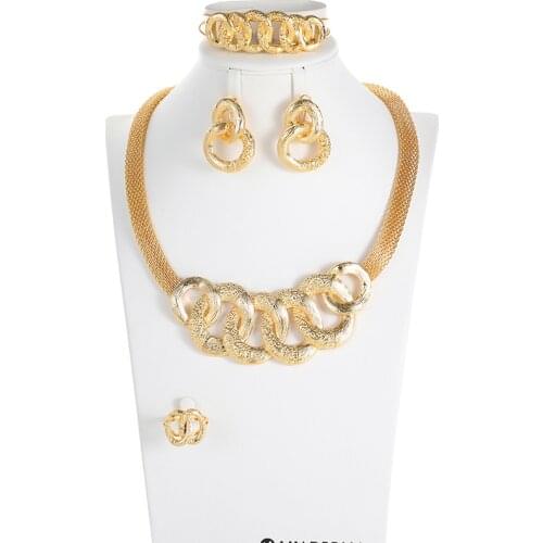 Queen News Nigerian Wedding African Costume Jewelry Set Dubai Fashion Charm Necklace Jewelry sets For Women Party