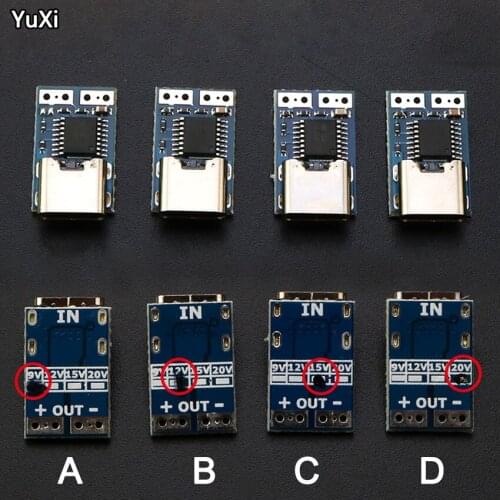YUXI 1PCS Type-C PD Decoy Module PD23.0 to DC DC Trigger Extension Cable QC4 Charger 9V 12V 15V 20V PDC004-PD