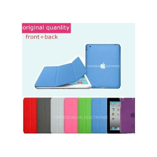 Nice crystal protect back case+smart cover for apple ipad mini 4 case cover leather magnetic slim thin flip skin