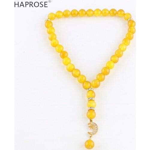 100% Natural Agate 33 Beads Muslim Bracelet 6-10mm Tasbih Allah Rosaries Blue Stripe Agate Bracelet tasbin Free Shipping