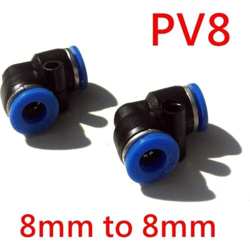 100pcs/lot Pneumatic Fittings L type 8mm to 8mm Elbow Pipe Fitting PV8 90 Degree Angle Plastic Fitting