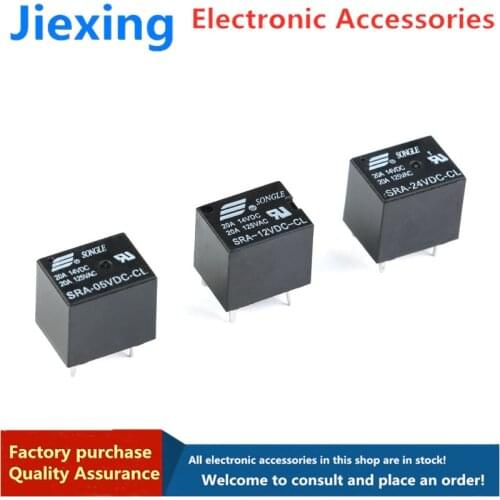 5PCS Black Songle Relay SRA- 05V 12V 24VDC-AL-CL T74 20A original 4 feet 5 feet