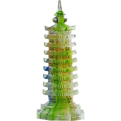 Nine-Layer Glaze Wenchang Tower Home Living Room Wine Cabinet Study Decoration Student Gift Wish Academic Crafts