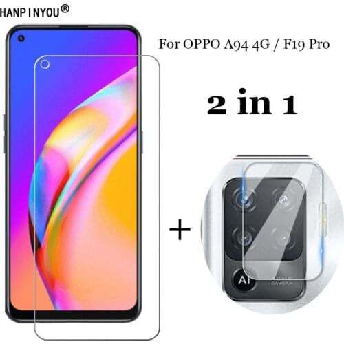 2-in-1 For OPPO A94 4G / F19 Pro 6.43" Camera Lens Protection Film + Front Clear Tempered Glass Screen Protector