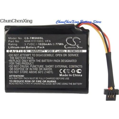 Cameron Sino 1020mAh Battery AHA11111003, VFA for TomTom 4EN6.001.02, 4EN62, 4EN62. 4EN6.001.02, Start 60, 60 EU, 60 M, VIA 1605