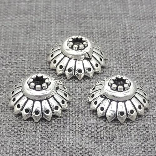 5pcs of 925 Sterling Silver Badminton Style Bead Caps 11.5mm for Bracelet