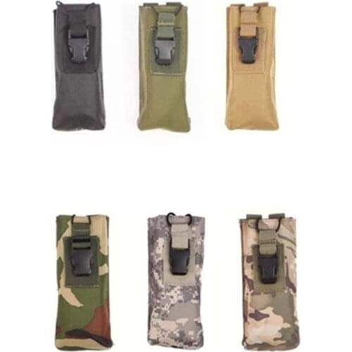Molle Large Radio Walkie Talkie Pouch woodland Tactical water bottle interphone bag