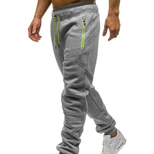 Men Baggy Pants Drawstring Sweatpants Jogger Pants Men Outdoor Sports Sweatpants Pants Zipper Pockets Drawstring Jogger Trousers