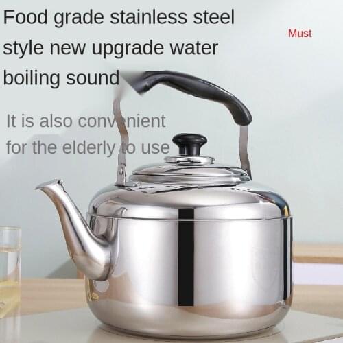 Stainless Steel Kettle 304 Thickened Whistle Large Capacity Kettle Household Gas Stove Induction Cooker