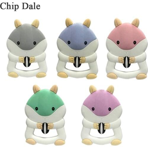 Chip Dale 1Pc BPA Free Baby Teether Baby Silicone Squirrel Teethers DIY Teething Necklace Silicone Beads Kids Bite Toy