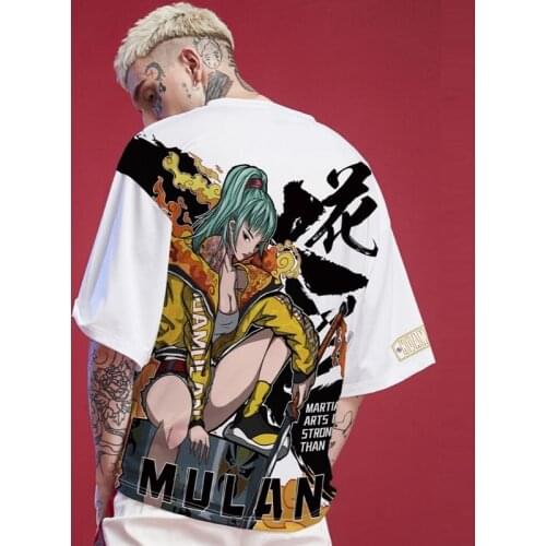 Harajuku T-Shirt Unisex Hip Hop MenS Tshirt Japanese Anime Printed Short Sleeve T Shirt Tops Tees Samurai Streetwear ZZ434