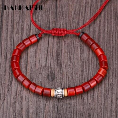 KEJIALAI Six Word Mantra RAJA KAYU Bracelet Jewelry Strand Bracelets Designer Meditation Buddhism Pray Safe String KJLFZ111