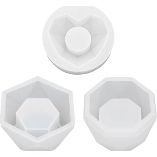 Reusable 3D Silicone Molds for Epoxy Resin Succulent Flower Plant Pot Concrete Cement Clay Mold Resin Candle Soap Making Mould