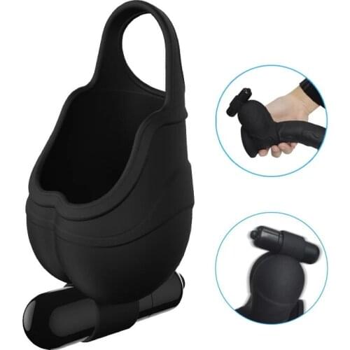 Male Testicle Massage Vibrator Delay Ejaculation Penis Ring Vibrating Eggs Scrotum Stimulator Sex Toys for Men Masturbator