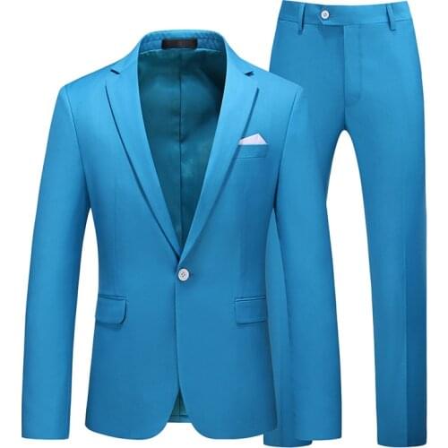 Mens Suit Jacket with Pant Candy Colors Slim Fit Formal Business Work Wedding Stage Tuxedo Groomsman White Pink Red Suits Sets
