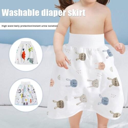 Newly Comfy Cartoon Children Leak-proof High Waist Belly-protecting Diaper Skirt Breathable for Kids BN99